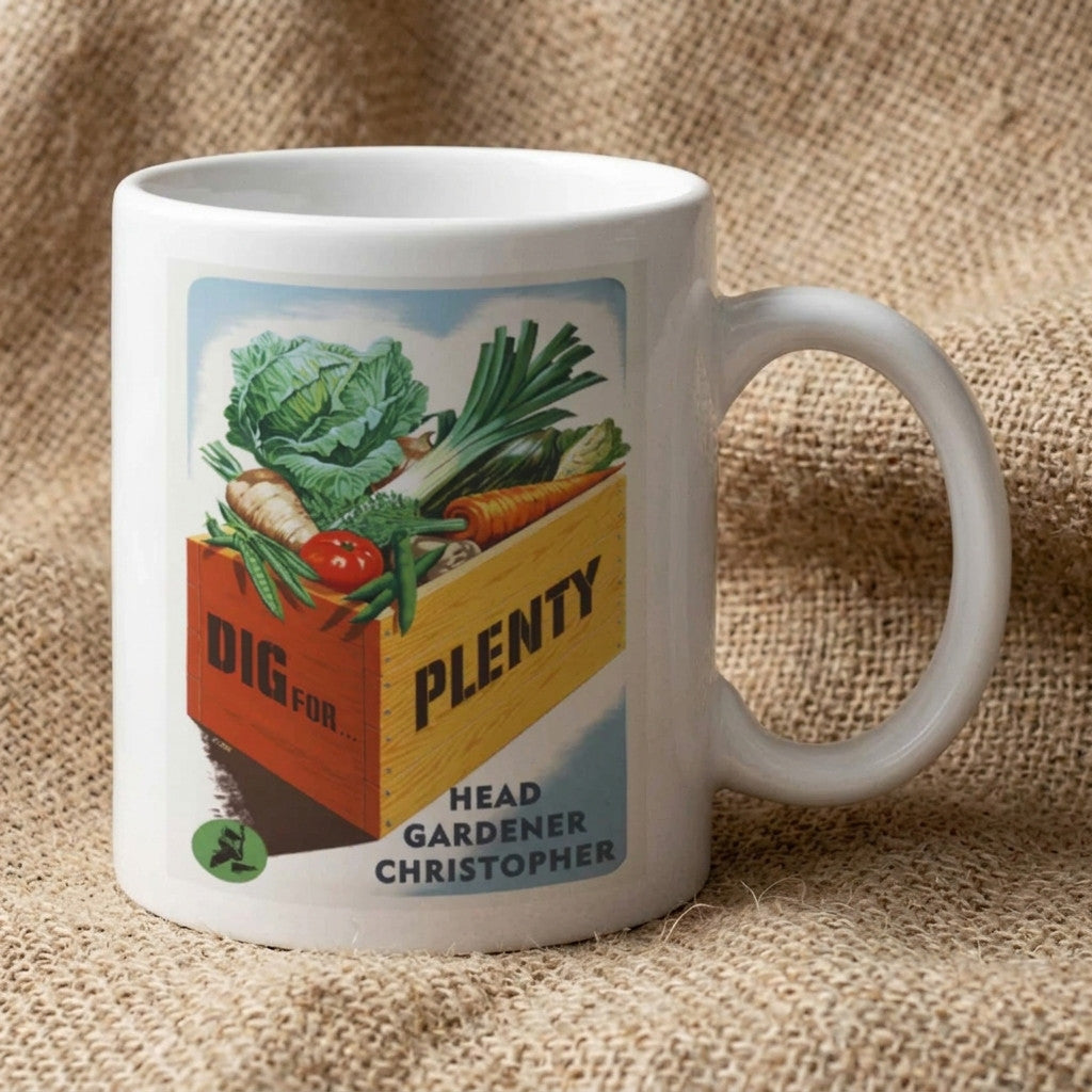 Personalised Head Gardener Allotment Mug Dig for Plenty