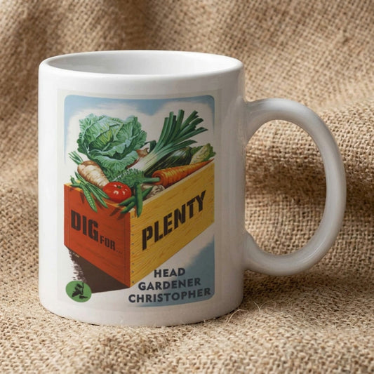 Personalised Head Gardener Allotment Mug Dig for Plenty