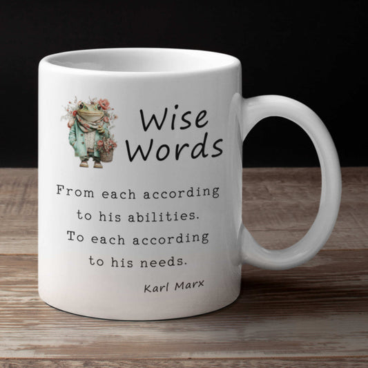 Wise words mug with Karl Marx quote