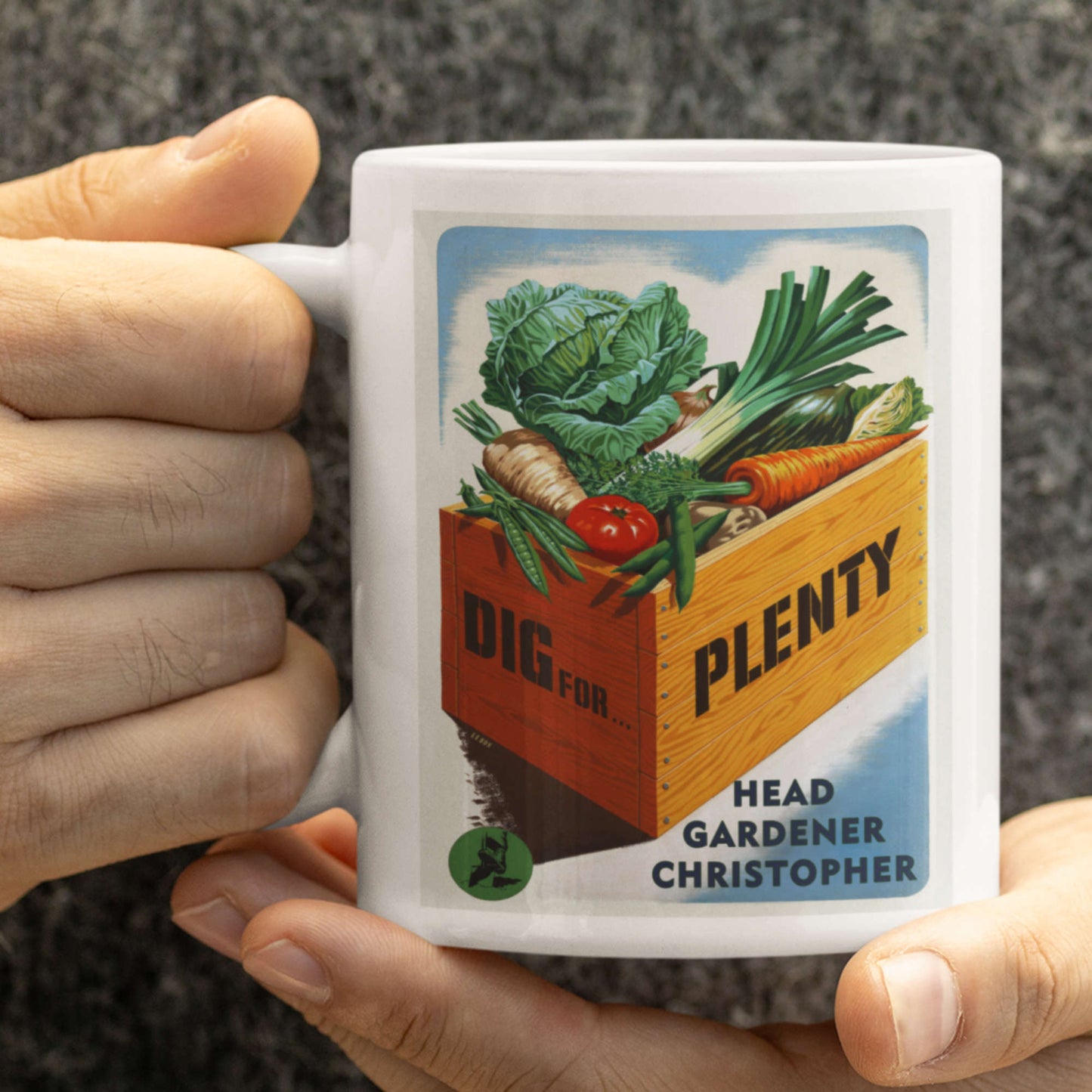 head gardener mug hand held
