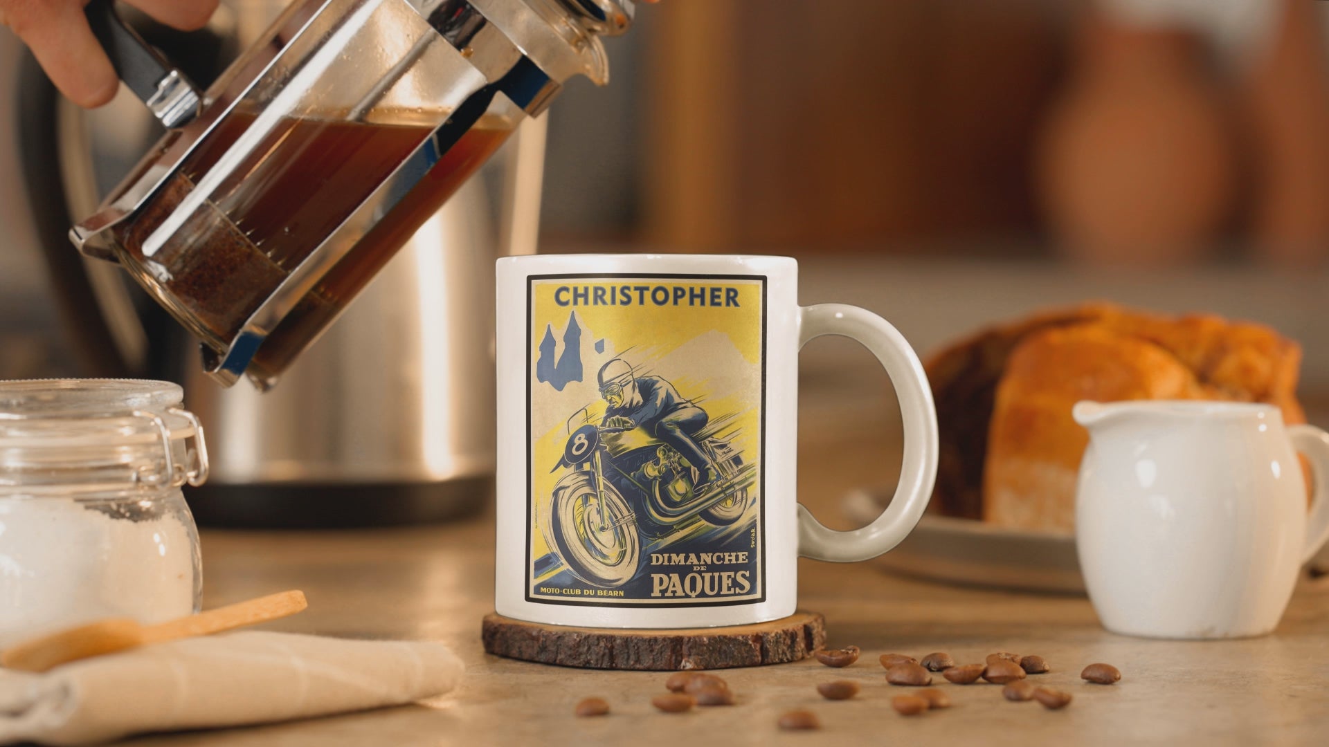 vintage motorbike mug video